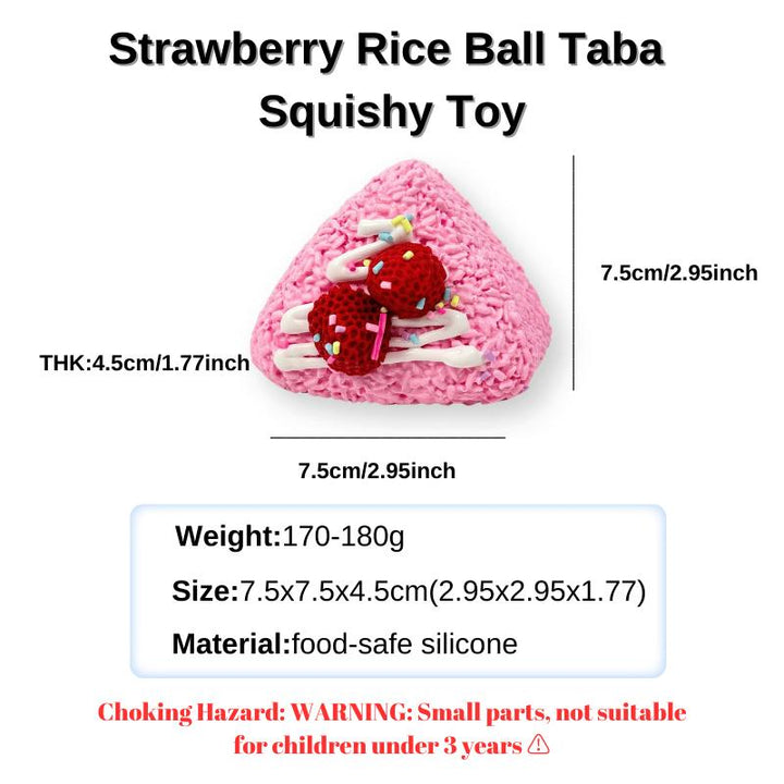 Strawberry Rice Ball Taba Squishy Toy