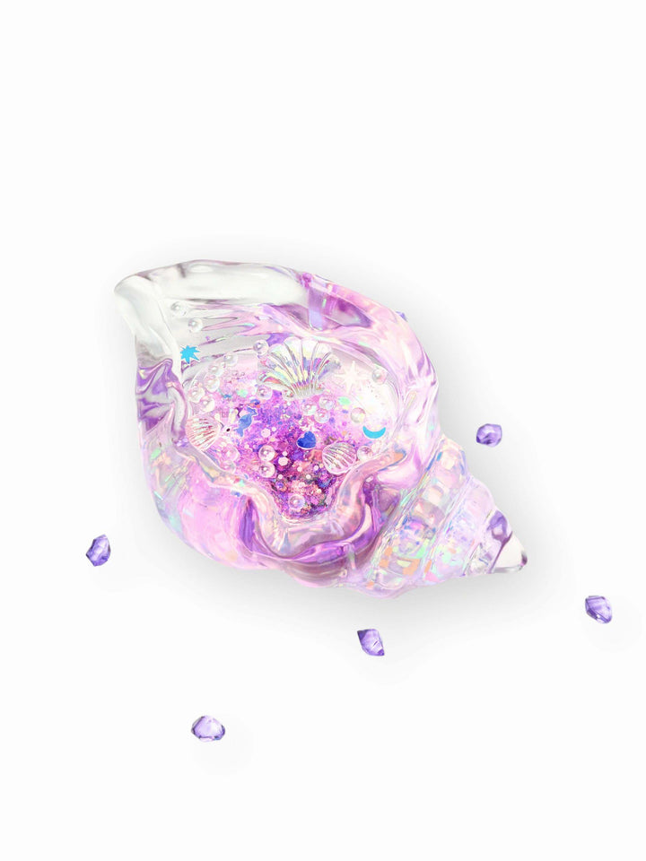 PURPLE Yoyosquishy-Clear Glitter Gel Seashell Squishy Toy